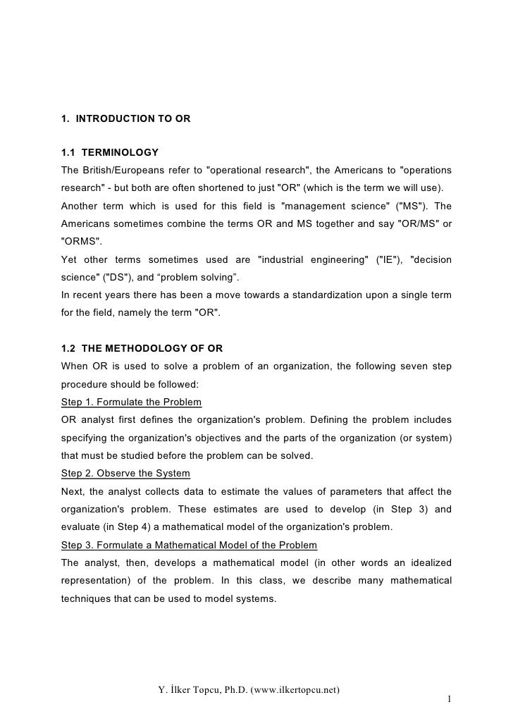 Operations Research Pdf